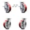 Service Caster 8 Inch Kingpinless Red Poly on Steel Wheel Caster Swivel Locks 2 Brakes, 4PK SCC-KP30S820-PUR-RS-SLB-BSL-2-BSL-2 - alternate 1